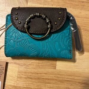 Tony Lama Turquoise and Brown Wallet/Wristlet NWT